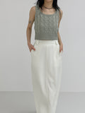 Cable Square Neck Knit Vest