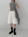 Stripe Boatneck Ribbed Sleeveless