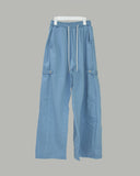 Navel button balloon pants