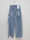 662 Three Cut Brush Long Wide Denim
