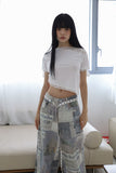 Lace carry diagonal tee