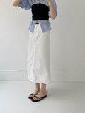 Slab H-line Banding Long Skirt