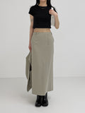 Beth Unbalanced Stripe H-Line Skirt