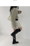 Leaf Boatneck Crop Knit