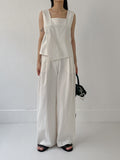 Maria Linen Banding Wide Pants
