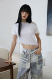 Lace carry diagonal tee