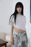 Lace carry diagonal tee