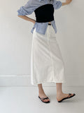 Slab H-line Banding Long Skirt