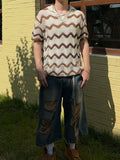 Wave Openwork Collar Knit
