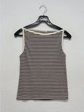Stripe Boatneck Ribbed Sleeveless