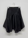 Unbalanced Frill Midi Skirt