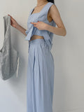 Maria Linen Banding Wide Pants