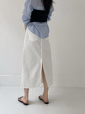 Slab H-line Banding Long Skirt