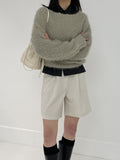 Leaf Boatneck Crop Knit