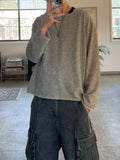Square neck knit long sleeve