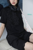 Lace bermuda pants