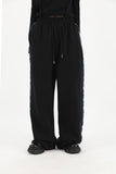 Side denim track pants