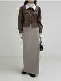 Maxi Low Rise H-Line Skirt