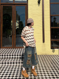 Wave Openwork Collar Knit