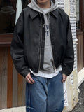 Berlin Crack Washing Leather Jacket
