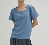 [INC MADE] Silket Square Neck Short Sleeve T-Shirt