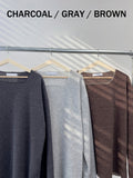 Square neck knit long sleeve