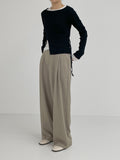 [unisex] Double Tuck Banding Wide Slacks