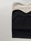 Heart ribbed layered tube top