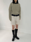 Leaf Boatneck Crop Knit