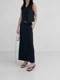 Beth Unbalanced Stripe H-Line Skirt