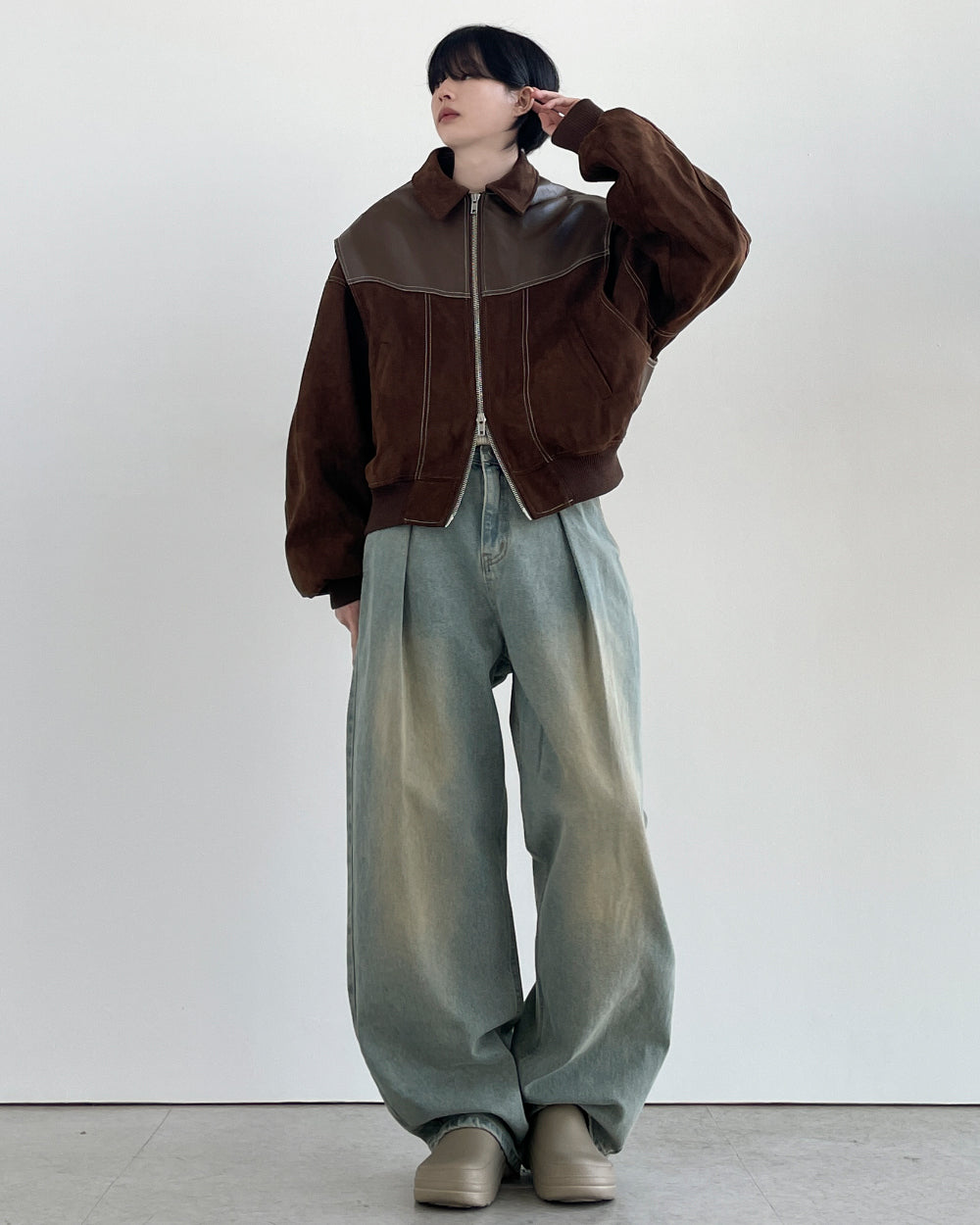 【YOURNUS】Interior One-Tuck Wide Denim Pants YOURNUS (ユアノス) - インテリアワンタックワイドデニムパンツ