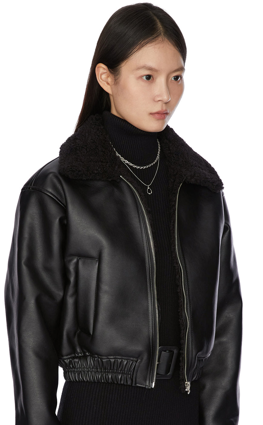 【PORTERNA】Jenny shearling leather jacket PORTERNA(ポルテナ) - ジェニーシアリングレザージャケット