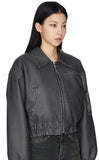 Au Vintage Leather Bomber Jacket