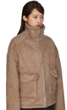 Rough shearling leather jacket