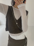 [set] Dining layered knit two-piece