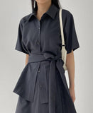 [Short sleeve ver.] Purette Wrap Loose Fit Shirt