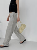 Back Shirring Stopper Nylon Wide Pants