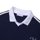 Waffle Track Line Collar Tee