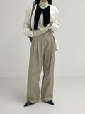 Hayden Two-Tuck Long Wide Slacks