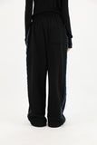 Side denim track pants
