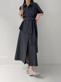 [Short sleeve ver.] Purette Wrap Loose Fit Shirt
