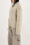 Normcore mix knit zip-up