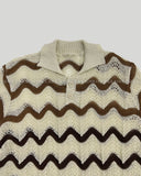 Wave Openwork Collar Knit