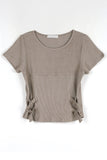Buckle Crop Ribbed T-Shirt