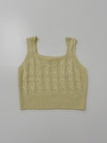 Cable Square Neck Knit Vest
