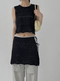 Back Shirring Stopper Nylon Wide Pants