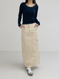 58 Strap Cargo Maxi Long Skirt