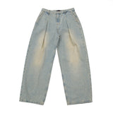 Interior One-Tuck Wide Denim Pants