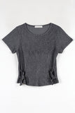 Buckle Crop Ribbed T-Shirt