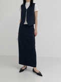 Beth Unbalanced Stripe H-Line Skirt